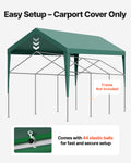 Carport Canopy 6x3m UV Waterproof Car Shelter Tarp Dark Green