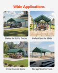 Carport Canopy 6x3m UV Waterproof Car Shelter Tarp Dark Green