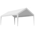 Carport Replacement Canopy, 6 x 3.6 m Potable Garage Tent Top Tarp, UV-Resistant & Waterproof Car Shelter Tarp, Heavy Duty Car Port Cover with Ball Buggees, White, Frame Not Included