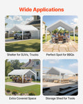 Carport Canopy 6x3.6m UV Waterproof Car Shelter Tent Tarp White
