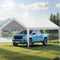 Replacement Carport Canopy, 6 x 3.6 m Potable Garage Tent Top Tarp, UV-Resistant & Waterproof Car Shelter Tarp, Heavy Duty Car Port Cover with Ball Buggees, White, Frame Not Included