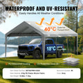 Carport Canopy Cover 12x20ft Grey Waterproof UV Heavy Duty Tarp