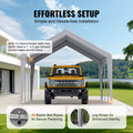 Carport Canopy Cover 12x20ft Grey Waterproof UV Heavy Duty Tarp
