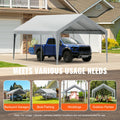 Carport Canopy Cover 12x20ft Grey Waterproof UV Heavy Duty Tarp
