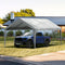 Replacement Carport Canopy Cover 12 x 20 ft, Garage Top Tent Shelter Tarp Heavy-Duty Waterproof & UV Protected, Easy Installation with Ball Bungees,Grey (Only Top Cover, Frame Not Include)