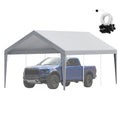 Carport Canopy Cover 12x20ft Grey Waterproof UV Heavy Duty Tarp