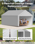 Carport Canopy 6x3.6m Grey Portable Garage Tent Waterproof UV