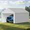 Replacement Carport Canopy, 6x 3.6 m Potable Garage Tent Top Tarp with Sidewalls, UV-Resistant & Waterproof, Heavy Duty Car Shelter Tarp with Ball Buggees, Grey, Frame Not Included