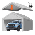 Carport Canopy 6x4m Grey UV Waterproof Car Shelter Tarp Sidewalls