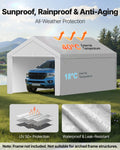Carport Canopy 6x4m Grey UV Waterproof Car Shelter Tarp Sidewalls