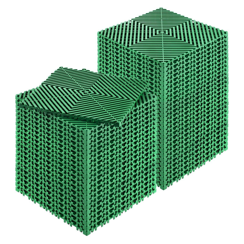 Interlocking Drainage Mat 50pc 31x31cm Non-Slip Green Garage Garden