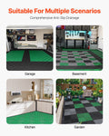 Interlocking Drainage Mat 50pc 31x31cm Non-Slip Green Garage Garden