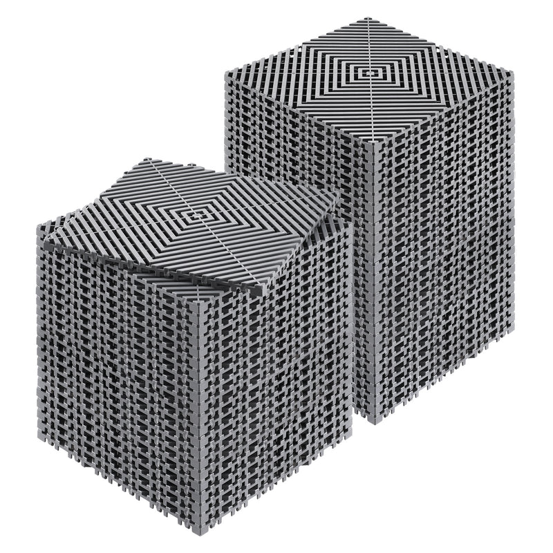 Interlocking Drainage Mat 31x31cm 50pcs Non-Slip Gray Floor Tile