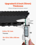 Interlocking Drainage Mat 31x31cm 24pcs Black PP Garage Garden