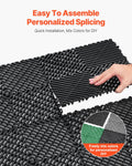 Interlocking Drainage Mat 31x31cm 24pcs Black PP Garage Garden