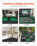 Interlocking Drainage Mat 31x31cm 24pcs Black PP Garage Garden