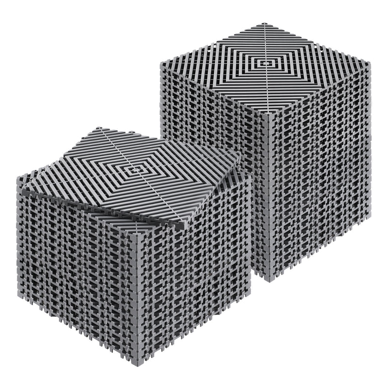 Interlocking Drainage Mat 31x31cm 40 Pcs Grey Non-Slip Floor Tile