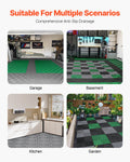 Interlocking Drainage Mat 31x31cm 40 Pcs Grey Non-Slip Floor Tile