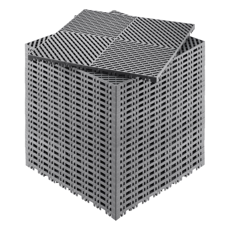 Interlocking Drainage Mat 41.5cm 24pcs Non-Slip Floor Tile Garage