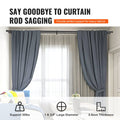 Double Curtain Rod 36-72in Black Adjustable 1