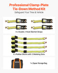 Wheel Chock Tie-Down Kit 4540kg Break Strength Car Motorcycle Truck