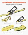 Wheel Chock Tie-Down Kit 4540kg Break Strength Car Motorcycle Truck