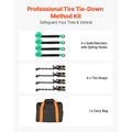 Wheel Chock Tie-Down Kit, Tire-Style Tow Dolly Strap, Car Tie Down Kit with Heavy-Duty Hook, Break Strength 4540 kg & Working Load 1512 kg Motorcycle Tie-Down System with O-Ring for ATV, SUV