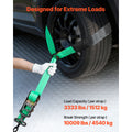 Wheel Chock Tie-Down Kit, Tire-Style Tow Dolly Strap, Car Tie Down Kit with Heavy-Duty Hook, Break Strength 4540 kg & Working Load 1512 kg Motorcycle Tie-Down System with O-Ring for ATV, SUV