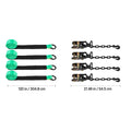 Wheel Chock Tie-Down Kit, Tire-Style Tow Dolly Strap, Car Tie Down Kit with Heavy-Duty Hook, Break Strength 4540 kg & Working Load 1512 kg Motorcycle Tie-Down System with O-Ring for ATV, SUV