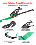 Wheel Chock Tie-Down Kit 4540kg Break Strength Heavy-Duty Car ATV