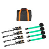 Wheel Chock Tie-Down Kit, Tire-Style Tow Dolly Strap, Car Tie Down Kit with Heavy-Duty Hook, Break Strength 4540 kg & Working Load 1512 kg Motorcycle Tie-Down System for ATV, SUV, Trailer