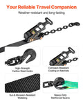 Wheel Chock Tie-Down Kit 4540kg Break Strength Heavy-Duty ATV SUV