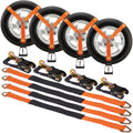 Ratchet Tie Down Straps 4-Pack 2500kg Car Truck Trailer Snap Hooks