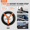 Ratchet Tie Down Straps 4-Pack 2500kg Car Truck Trailer Snap Hooks