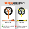 Ratchet Tie Down Straps 4-Pack 2500kg Car Truck Trailer Snap Hooks