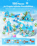 Magnetic Blocks 150PCS Glacier Castle STEM Building Cubes Kids
