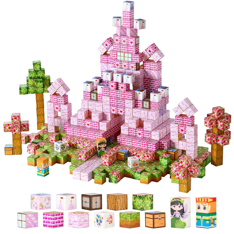 Magnetic Blocks 100 PCS Princess Castle STEM Building Cubes Kids Toy