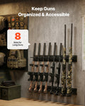 Gun Rack Wall Mount 8 Slot Steel Rifle Shotgun Display Storage