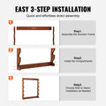 Wood Gun Rack Wall Mount 5 Rifles Heavy Duty Storage Display
