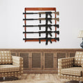 Wood Gun Rack Wall Mount 5 Rifles Heavy Duty Storage Display