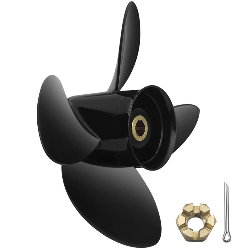 Outboard Propeller, Replace for OEM 3587522, 4-Blade 14 1/4\