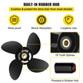 Outboard Propeller, Replace for OEM 3587522, 4-Blade 14 1/4\