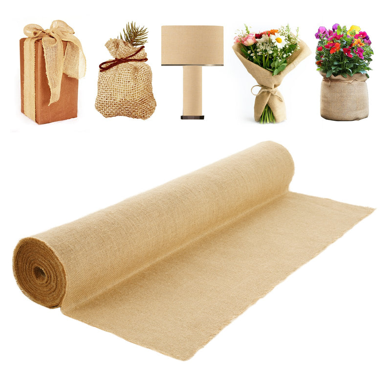Burlap Fabric Roll 1016mm x 22.86m Natural Jute Tree Wrap Crafts