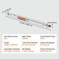 Laser Tube, 50W CO2 Laser Tube for Laser Engraver and Cutter Machine, 850 mm Length, 50 mm Diameter, Glass Laser Cutting Tube with TEM00 Beam Mode, for Wood Acrylic Fabric Leather Bamboo