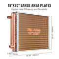 Heat Exchanger Water to Air 18x20 3-Row Copper 242 Fins