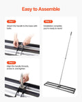 Lawn Leveling Rake 254mm 2130mm Adjustable Handle Yard Garden
