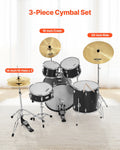 Cymbal Pack 3pc 35.5cm Hi-Hats 40cm Crash 50.5cm Ride Alloy
