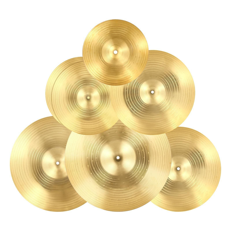 Cymbal Pack 6pc Drum Set 35.5cm Hi-Hat 40cm Crash Ride Splash