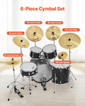 Cymbal Pack 6pc Drum Set 35.5cm Hi-Hat 40cm Crash Ride Splash
