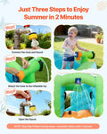 Inflatable Bounce House Water Slide 3.4m Castle Basketball Hoop Pool